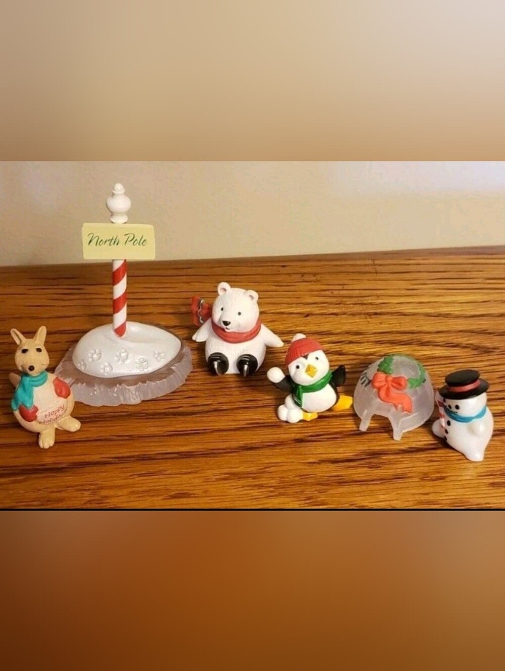 Hallmark Holiday Merry Miniatures Mini Figurine Set with North Pole Sign